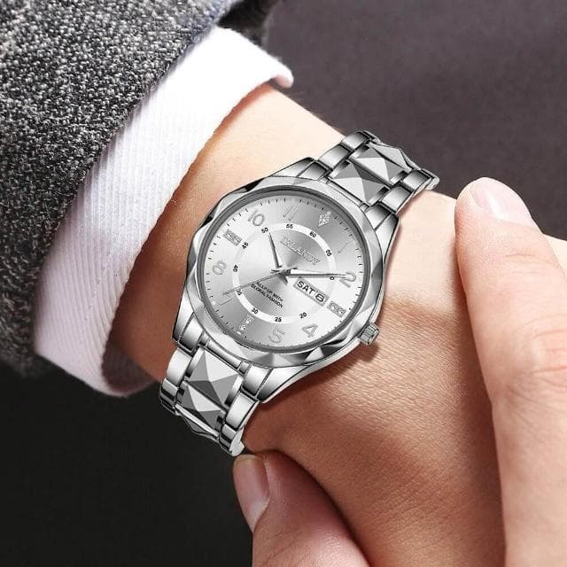 手錶男瑞士錶男士石英表輕奢高級感精工錶鋼帶機械錶男款商務爸爸手腕表精品手錶送男朋友防水石英錶時尚簡約男錶