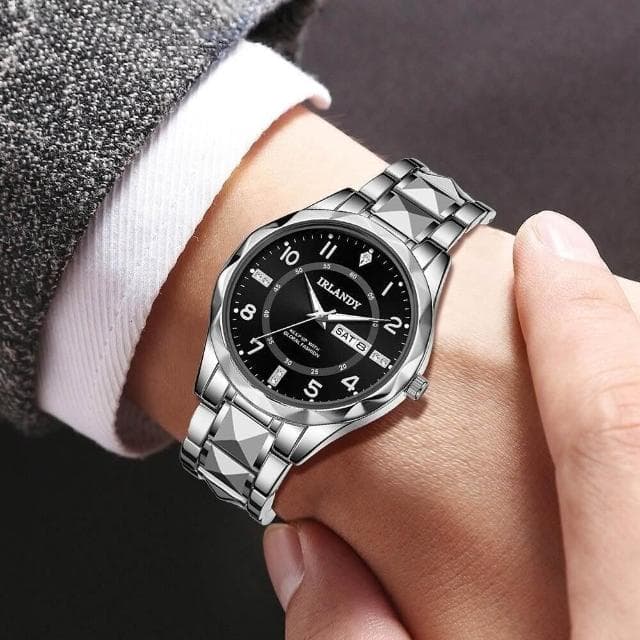 手錶男瑞士錶男士石英表輕奢高級感精工錶鋼帶機械錶男款商務爸爸手腕表精品手錶送男朋友防水石英錶時尚簡約男錶