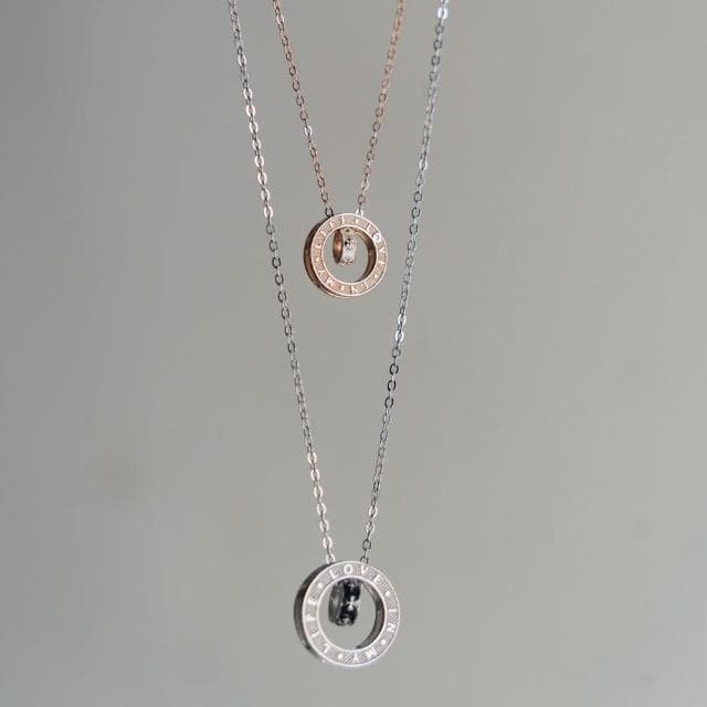 【Porabella】新款925純銀情侶項鍊 十字轉運珠項鍊 幾何字母吊墜 中性小眾ins風 情人節禮物Necklace  FN-222