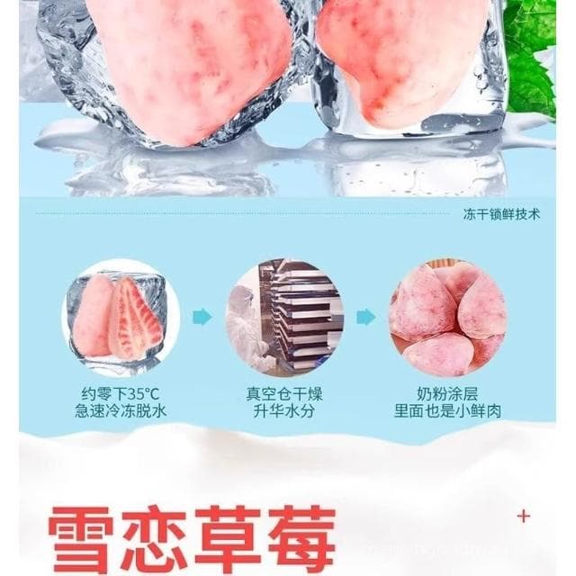 文文甄選 凍幹白巧克力草莓整顆休閒巧克力塗層水果獨立小包裝痠甜網紅零食