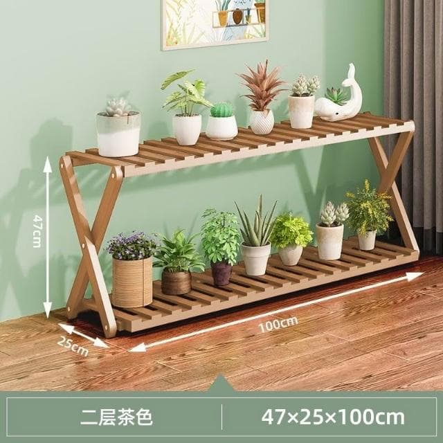 凱莎優選 陽臺花架子室內多層實木客廳傢用置物架多肉綠蘿花盆架裝飾植物架 花架 盆栽架 陽臺花架子 室內多層實