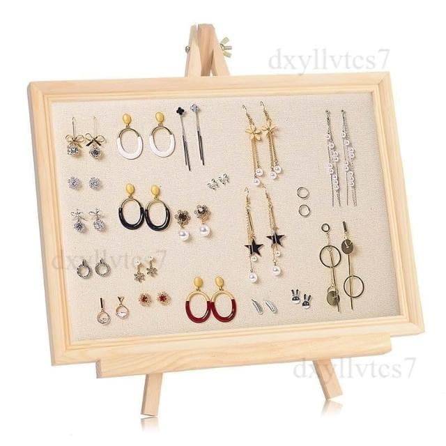 實木相框板掛墻耳環架 女家用首飾架 收納耳釘耳飾項鍊架 飾品展示架 吊墜飾品收納架 擺攤飾品陳列架