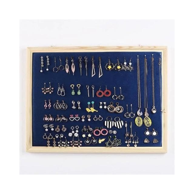實木相框板掛墻耳環架 女家用首飾架 收納耳釘耳飾項鍊架 飾品展示架 吊墜飾品收納架 擺攤飾品陳列架