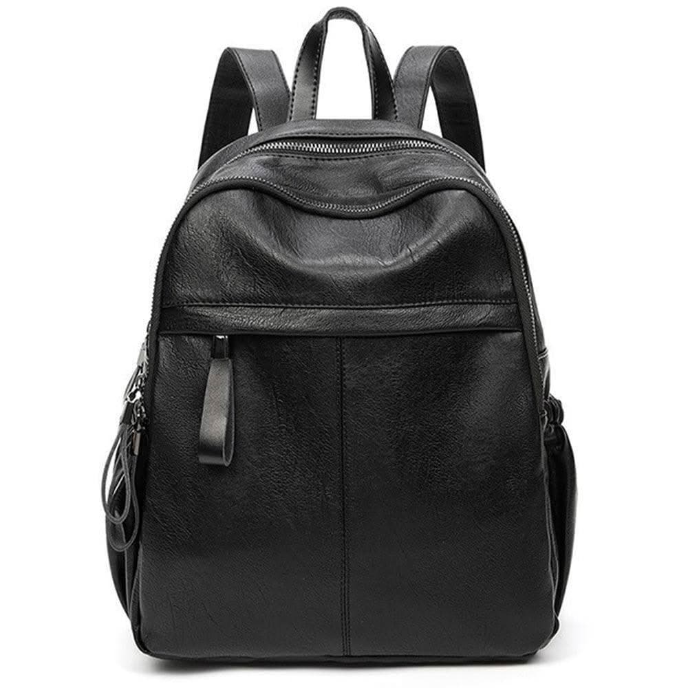 【MoonDy】包包 真皮後背包 輕便後背包 休閒背包 牛皮包包 黑色包包 大容量後背包 旅行包 女生禮物