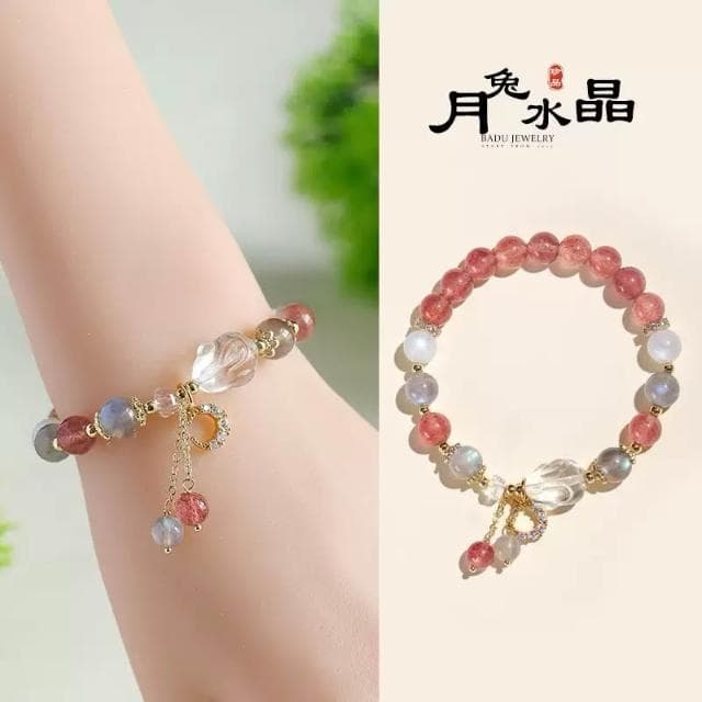 【開運堂】【買手鍊才有附禮盒】🔥黃塔晶水晶手鍊貔貅手鍊紫金砂手串禮物天然水晶手鍊防小人手鍊招桃花手串手鏈 交換禮物