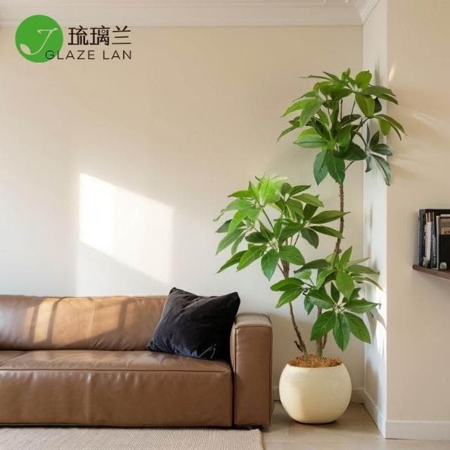 【未晚家居館】 仿真綠植大葉傘高端輕奢室內客廳電視櫃旁邊裝飾北歐風假植物盆栽