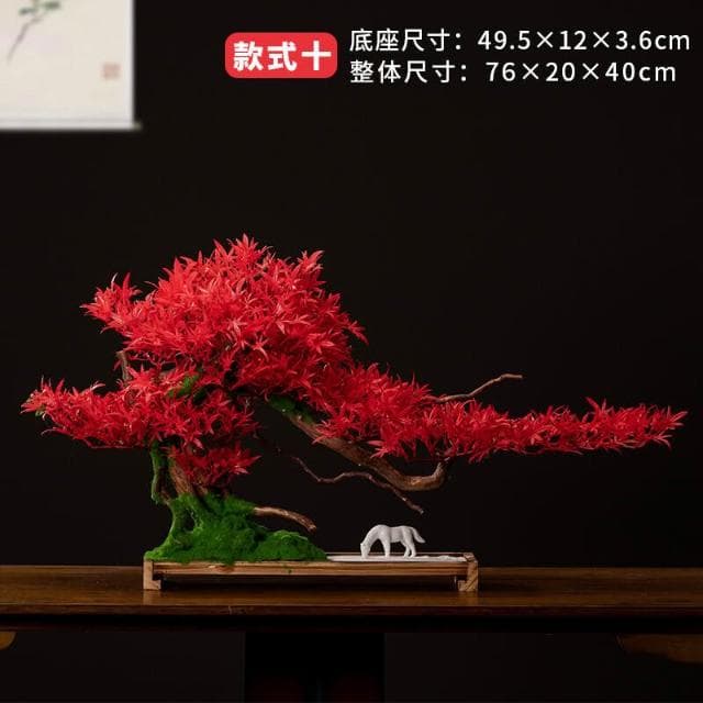 百信百貨 免運 仿真迎客松盆景玄關客廳擺件羅漢松盆栽大型綠植物假松樹造景