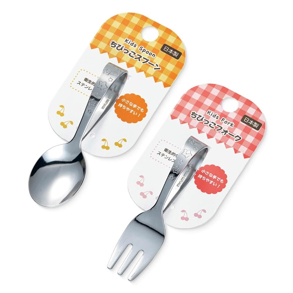 【ECHO】嬰兒學習叉匙 日本製 不鏽鋼餐具 寶寶湯匙 寶寶餐具 兒童餐具 輔食 學習餐具 湯匙 叉子【G177】