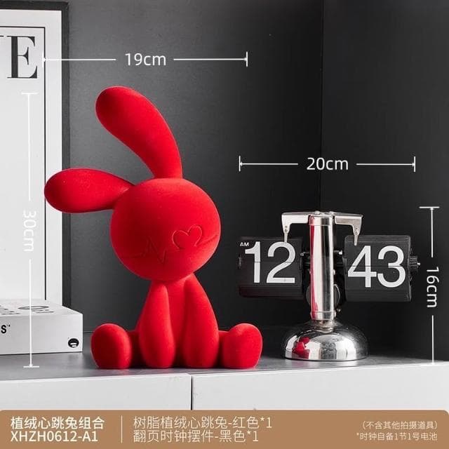 坐姿兔子擺件 紅色擺件 客廳玄關 酒櫃電視櫃 背景擺件 小眾高級感 家居小擺件 軟裝飾品 喬遷禮物