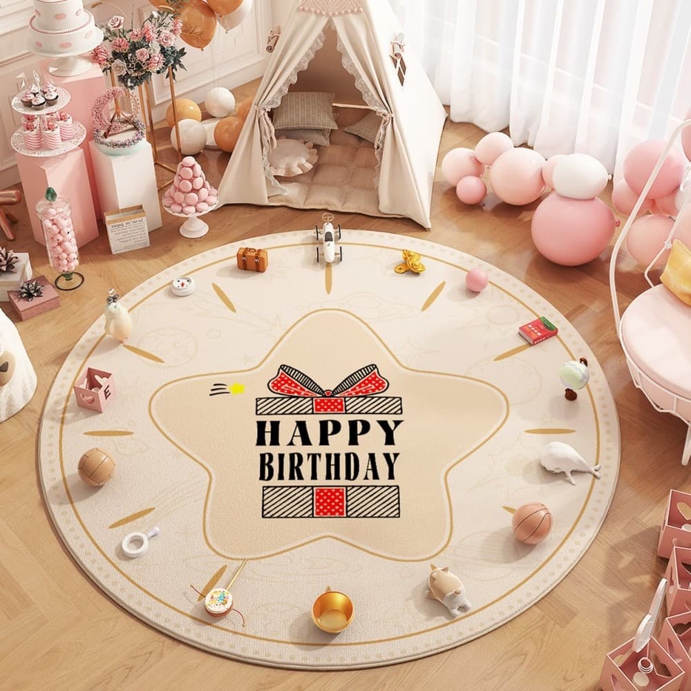 週歲禮抓周地毯 布置喜慶墊 抓周圓形地墊 周歲禮地毯 生日布置道具 周歲抓鬮地毯 抓鬮用品套裝 抓周