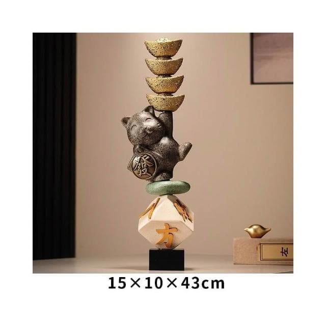 八方來財招財小熊擺件 辦公室玄關客廳酒櫃裝飾品 喬遷之喜開業賀禮 玄關擺件 招財擺飾 入厝禮物 家居