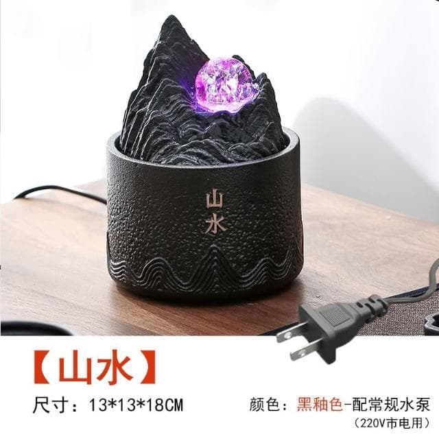 流水擺件 循環風水球 辦公室桌面擺件 開業喬遷禮物 時來運轉 療癒小物 辦公室風水陶瓷擺件 陶瓷噴泉