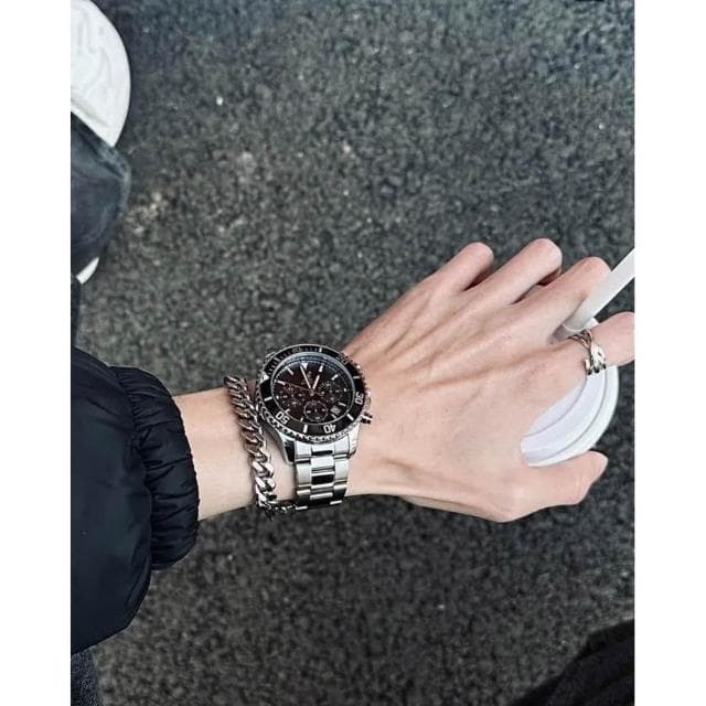 【KANGOL】KANGOL 手錶 金屬錶帶 石英機芯 高級 黑水鬼 綠水鬼