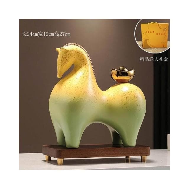 馬上有錢擺件 招財辦公室裝飾品 高檔新中式客廳擺件 喬遷開業禮品 祝福寓意 療癒小物 辦公室風水陶瓷