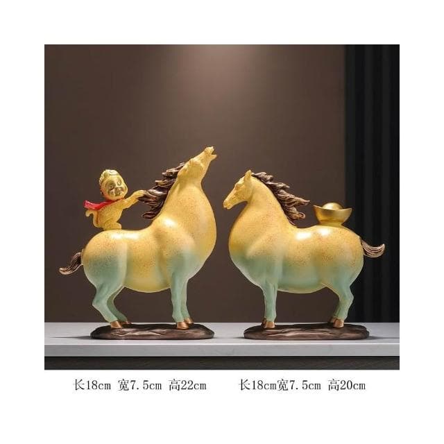 馬上有錢擺件 招財辦公室裝飾品 高檔新中式客廳擺件 喬遷開業禮品 祝福寓意 療癒小物 辦公室風水陶瓷