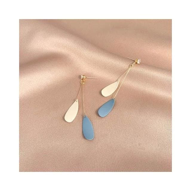 🎗飾間首飾鋪 藍白撞色蚊香盤耳夾無耳洞女時尚設計感小眾藝術生耳墜小清新耳飾