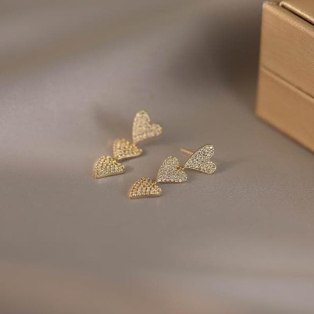 🎗飾間首飾鋪 長版項鍊石愛心流蘇耳環女小眾設計感耳環氣質高級耳環耳飾