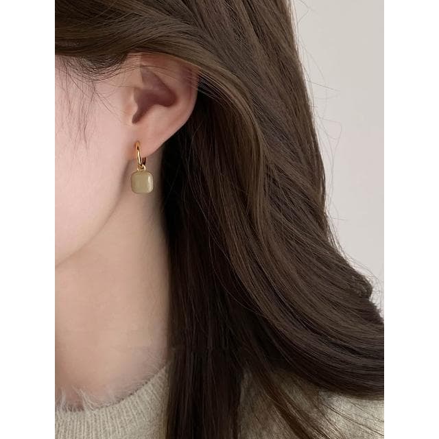 🎗飾間首飾鋪 輕奢高級感滴釉幾何方糖耳環氣質耳環時尚獨特耳環耳飾