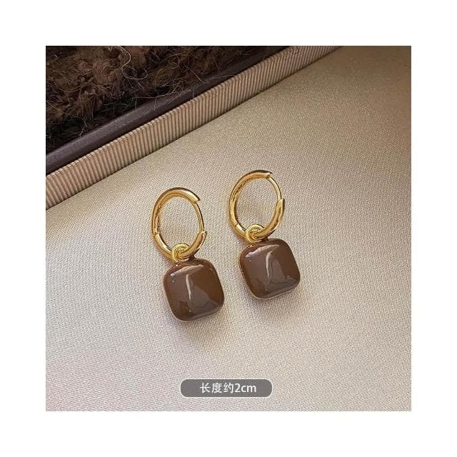 🎗飾間首飾鋪 輕奢高級感滴釉幾何方糖耳環氣質耳環時尚獨特耳環耳飾