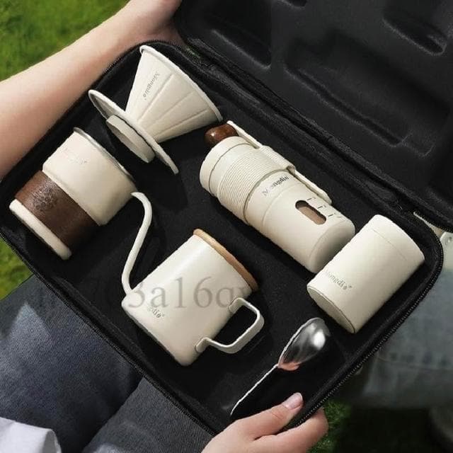 手沖咖啡壺套裝 戶外露營咖啡裝備便攜手磨咖啡機 生日禮物禮品 露營咖啡組 咖啡旅行組 手沖壺 手沖咖