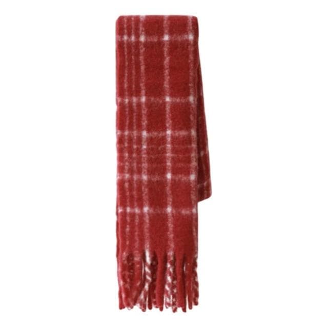 【ZOII 佐壹】溫柔格紋羊毛大圍巾 羊毛圍巾 格紋圍巾 冬季圍巾 保暖圍巾 賞雪 禦寒 秋冬圍巾#322040