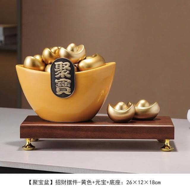 日進斗金擺件 元寶招財貓裝飾 客廳辦公室酒櫃高檔喬遷新居開業禮物 玄關擺件 招財擺飾 入厝禮物 家居