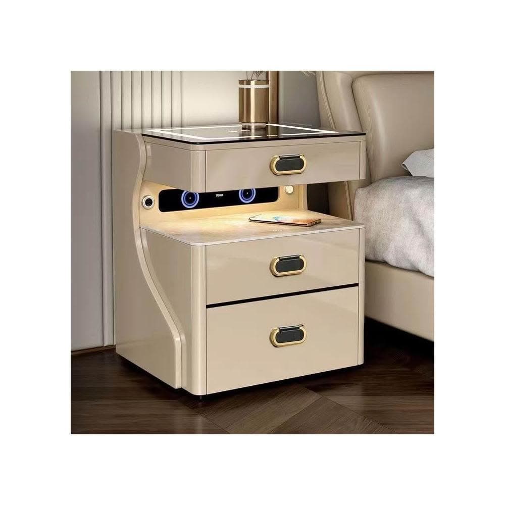 熱款 智能床頭櫃 保險櫃 臥室無線充電 藍牙音響 床邊櫃多功能 保險櫃