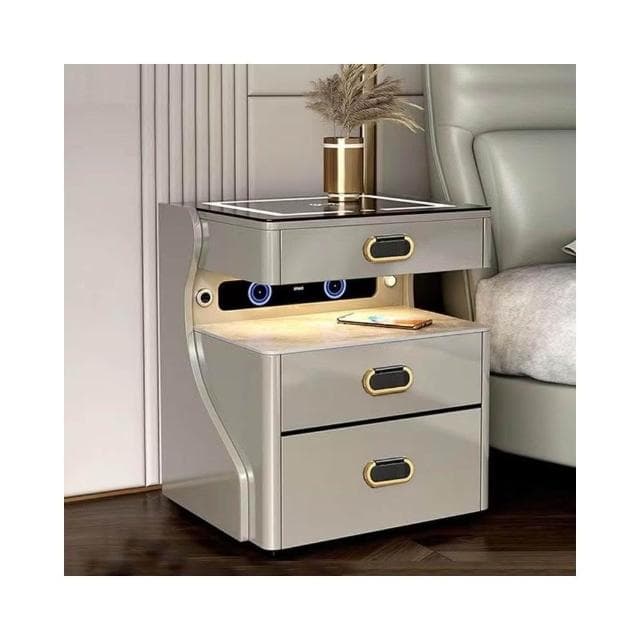 熱款 智能床頭櫃 保險櫃 臥室無線充電 藍牙音響 床邊櫃多功能 保險櫃