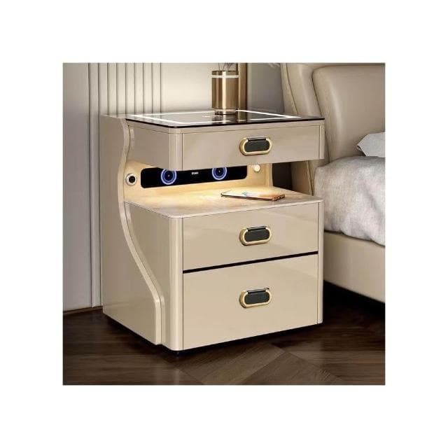 熱款 智能床頭櫃 保險櫃 臥室無線充電 藍牙音響 床邊櫃多功能 保險櫃