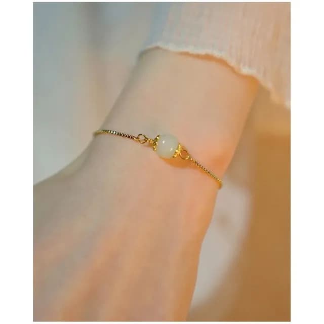 【開運堂】現貨 天然和田玉手鍊女高級感飾品輕奢復古手飾精緻閨蜜禮物開運堂