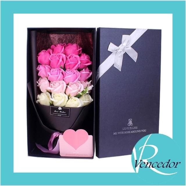 【VENCEDOR】18朵香皂玫瑰花束 *1入 情人節 畢業送禮 禮盒