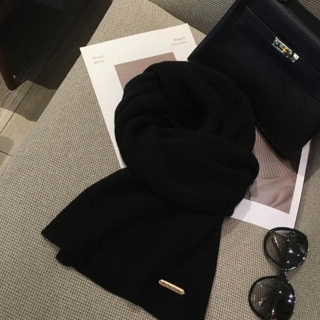 梵花 韓系美拉德色百搭100%純羊毛圍巾女加長披肩情侶純色羊絨圍脖