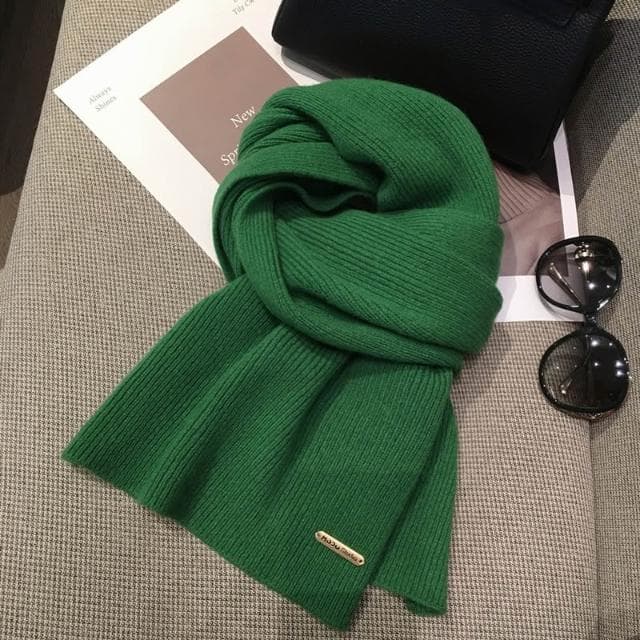 梵花 韓系美拉德色百搭100%純羊毛圍巾女加長披肩情侶純色羊絨圍脖