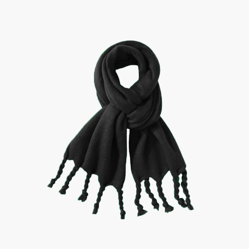 梵花 藍色毛絨圍巾女冬季加厚百搭保暖韓系氛圍感披肩圍脖