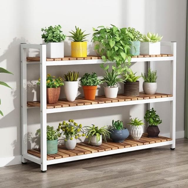 實木鐵藝花架 多肉綠蘿花盆架 客廳多層花卉置物架 室內植物架 可定製花架台 置地式花架 盆栽架 客廳