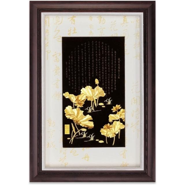 【鹿港窯】金箔畫蓮花心經推薦|退休佛教禮物首選