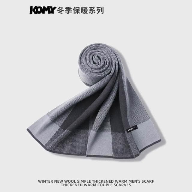 圍巾男秋冬防寒保暖休閑韓版百搭灰色英倫風圍脖情侶生日禮物 圍巾男 男生圍巾 脖圍 圍脖 保暖圍巾 圍巾披肩 針織圍巾