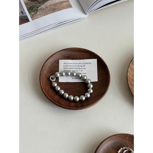 梵花 高級精緻黑胡桃木紋首飾盒小型飾品托盤戒指項鍊耳飾手錶收納盒子