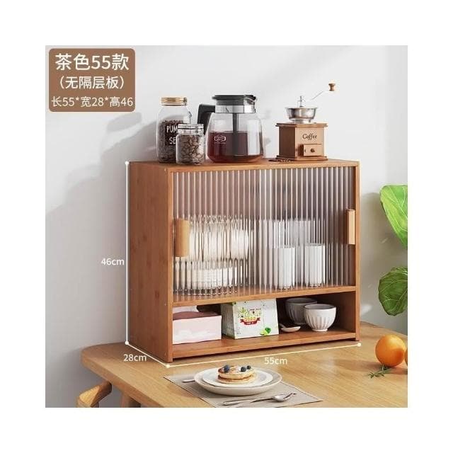 桌上收納櫃 杯子收納櫃 辦公室放茶具水杯置物架 收納櫃 廚房餐具防塵儲物櫃 餐具收納櫃