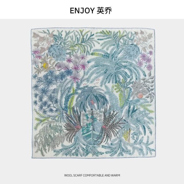 好夢想精品館  英喬圍巾桑蠶絲真絲絲巾羊毛大方巾女秋冬雙面