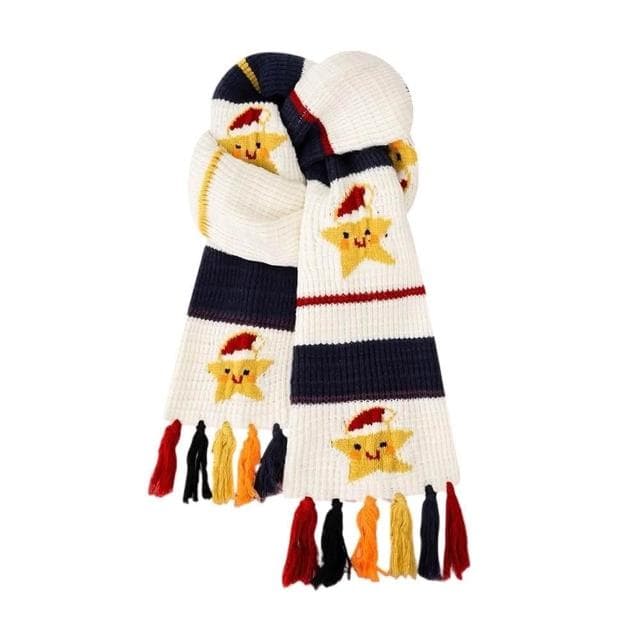 【ZOII 佐壹】聖誕厚磅流蘇針織圍巾 雪人圍巾 冬天保暖圍巾 針織圍巾 冬季圍巾 可愛圍巾 賞雪 聖誕禮物#322011