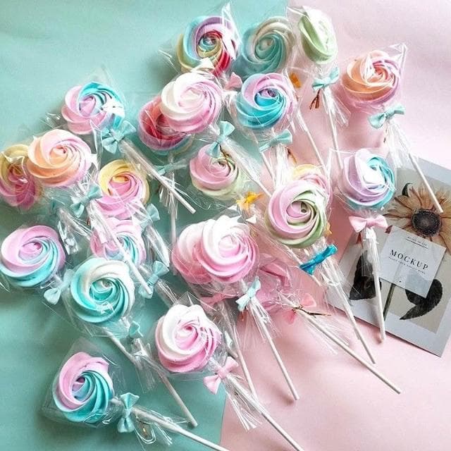 Lucky520馬林糖果糖 玫瑰形狀裝飾棒棒糖 七夕情人節禮物網紅糖