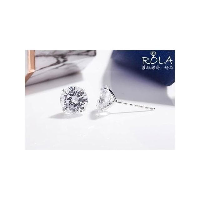ROLA蘿拉銀飾.飾品 “現貨當天出” (一對價.3-6mm) 12色鋯石水鑽單鑽999足銀純銀耳針耳環養耳針 1-3.