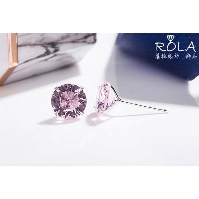 ROLA蘿拉銀飾.飾品 “現貨當天出” (一對價.3-6mm) 12色鋯石水鑽單鑽999足銀純銀耳針耳環養耳針 1-3.