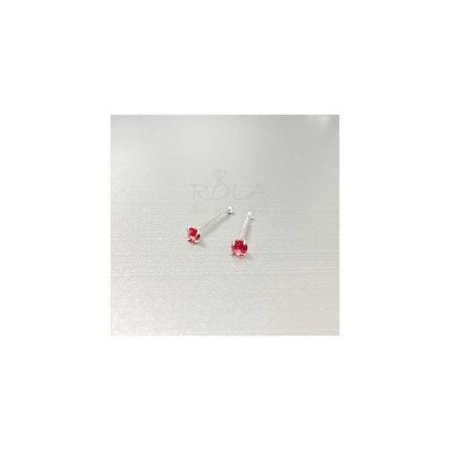 ROLA蘿拉銀飾飾品 {獨家訂製款}(18色/一對價 )2MM水鑽圓珠999足銀純銀養耳棒養耳針固定圓珠免耳堵免後扣 方