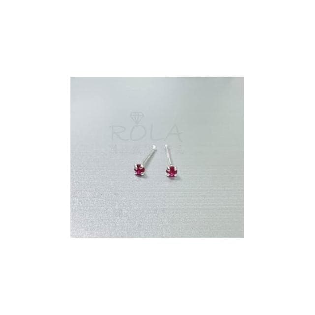 ROLA蘿拉銀飾飾品 {獨家訂製款}(18色/一對價 )2MM水鑽圓珠999足銀純銀養耳棒養耳針固定圓珠免耳堵免後扣 方