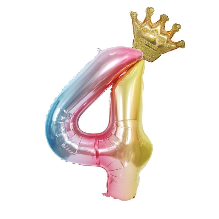 漸層皇冠數字氣球 生日佈置40吋數字 生日禮物 PARTY 慶生 舞會佈置 求婚 結婚 週歲 慶祝