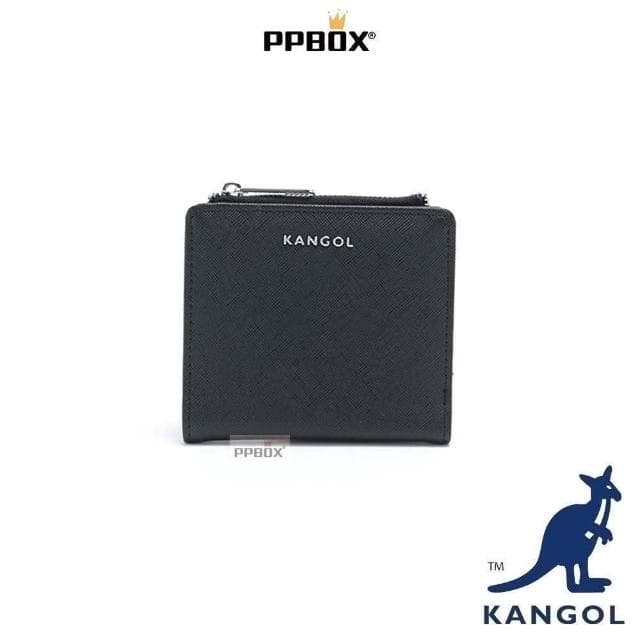 【KANGOL】英國 袋鼠 零錢包  61251785(錢包 三層 皮夾 短夾 尼龍 防潑水 防水 多夾層 手拿包)