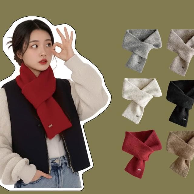 【ZOII 佐壹】簡約柔織羊毛交叉圍巾 羊毛圍巾 圍巾 秋冬圍巾 保暖圍巾 禦寒圍巾 羊毛圍巾 賞雪圍巾#322065