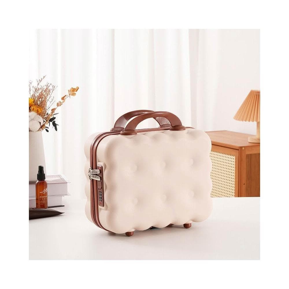 立式14寸手提箱餅幹化妝箱美甲箱卡通行李箱收納箱極簡手提化妝包收納洗漱包桌面收納包健身游泳旅行盥洗包美妝包大容量置物包